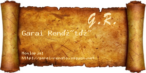 Garai Renátó névjegykártya